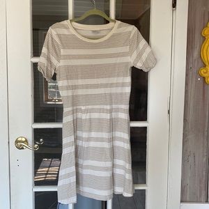 Fit and flare beige dress